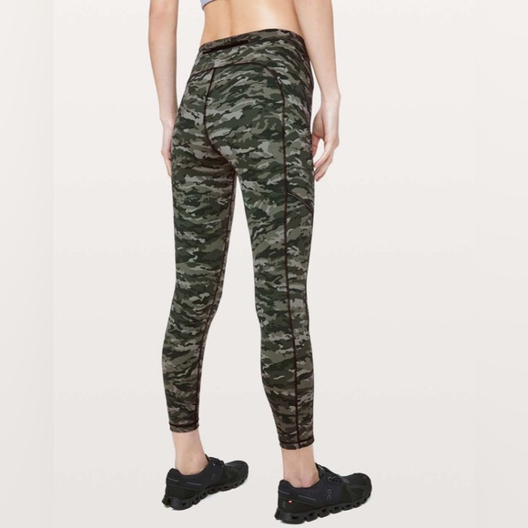 🍃Lululemon Speed Up 7/8 Tight *25” Evergreen Camo Green Multi Sz 4✨Like 🆕 - Picture 1 of 9